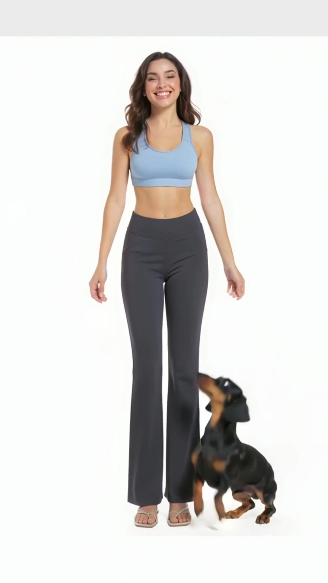 Bootcut Yoga Pants in Bwwb116 Deepgrey β The Puppy Mom Fit style look
