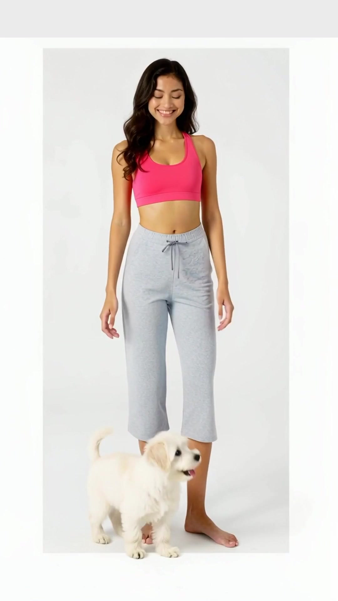 Capri Leggings in Pocket Lounge Adjustable Pants Bwsb059 Heathergray β The Puppy Mom Fit style look